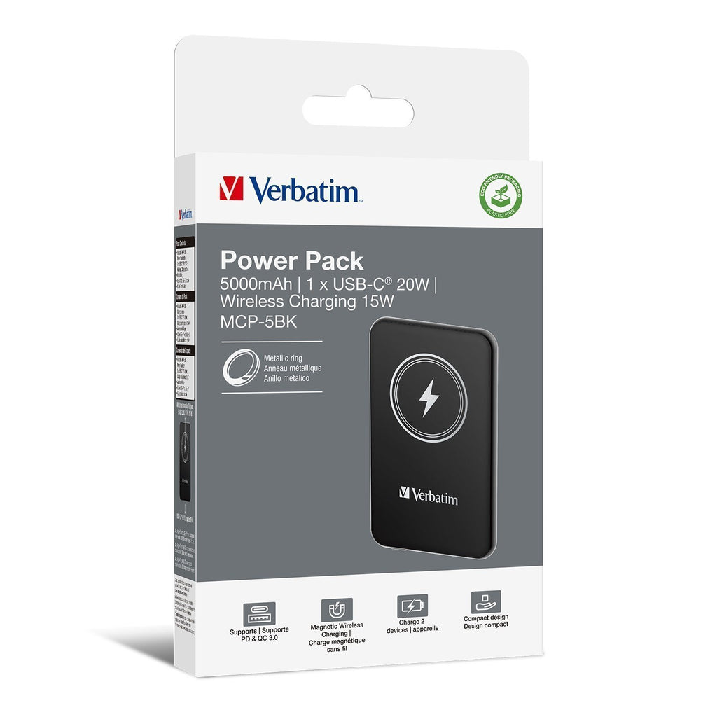Verbatim Powerbank Wireless Magnetic 5000 Black