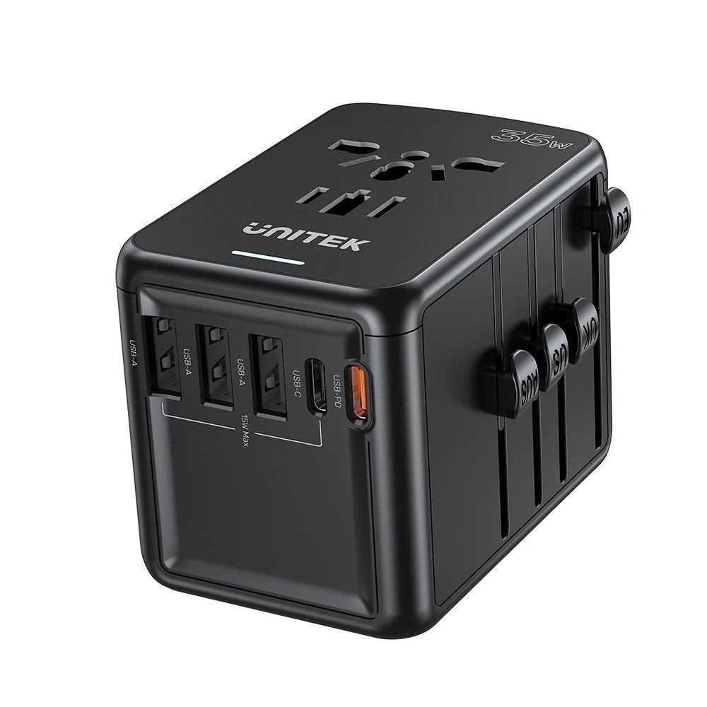 Unitek P1121A Universal Travel Wall Charger 35W 2xUSB-C + 3xUSB-A