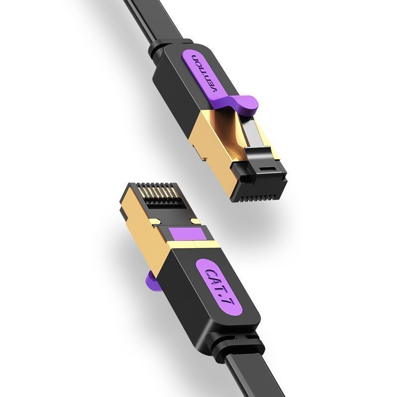 Vention NETWORK Cable CAT7 Flat 20.0m Black ICABQ