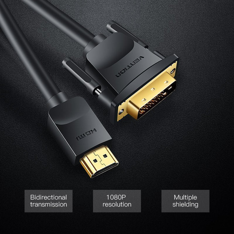 Vention HDMI Cable to DVI 24+1 BiDirection 5.0m ABFBJ