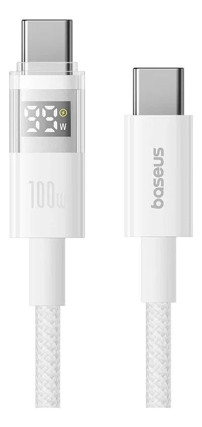 Baseus Cable USB-C to USB-C Display 2 Series Braided 100W 1.0m White