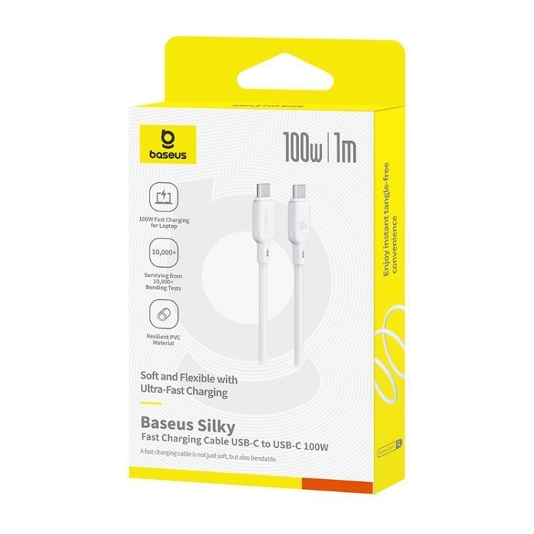 Baseus Cable USB-C to USB-C Silky Series 1.0m 100W White