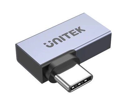 Unitek UCA USB-C 4.0 Male to Female Adaptor 90degrees (Side) A1040GY