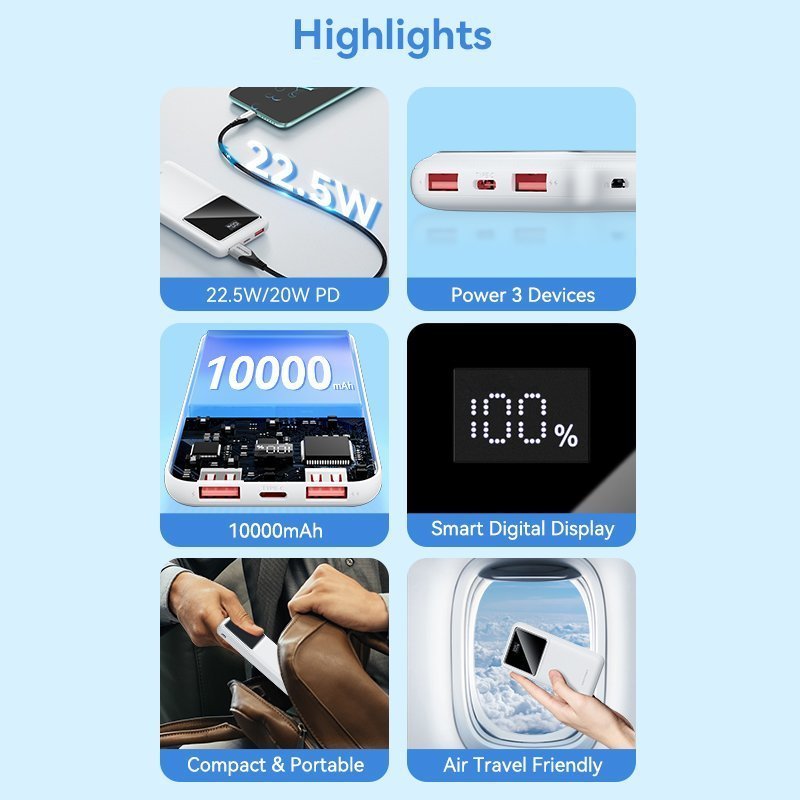 Vention Powerbank 10000mAh 22.5W Black FHKB0