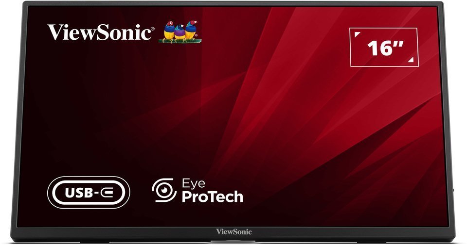 Viewsonic Monitor Portable 16″ Full-HD with USB-C/HDMI, PD, Foldable Stand & Protective Sleeve VA1650