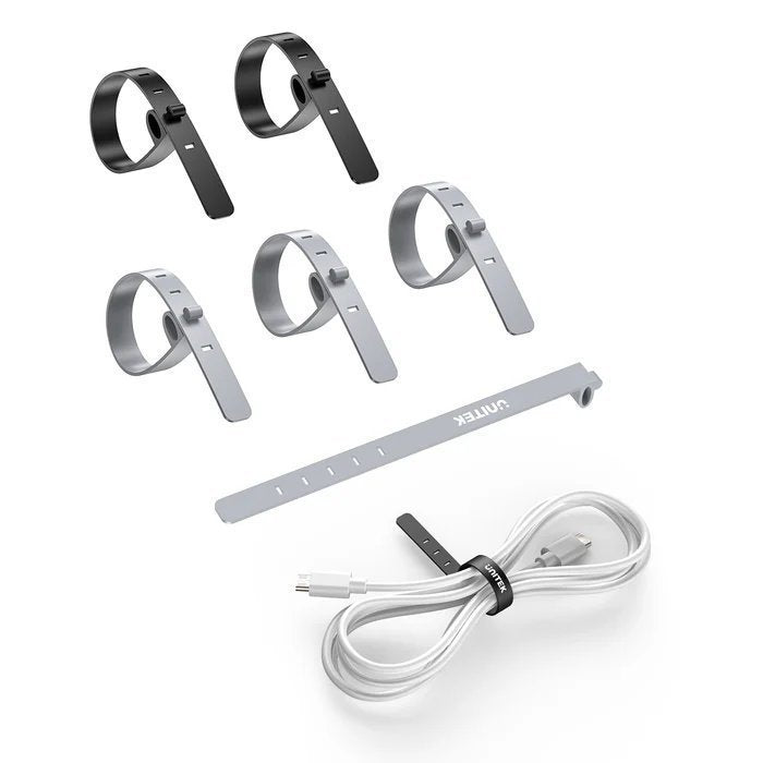Unitek Cable Organizer Silicone FlexiTies 5pk (2xBlack 3xGrey) 135x10mm OT1095A