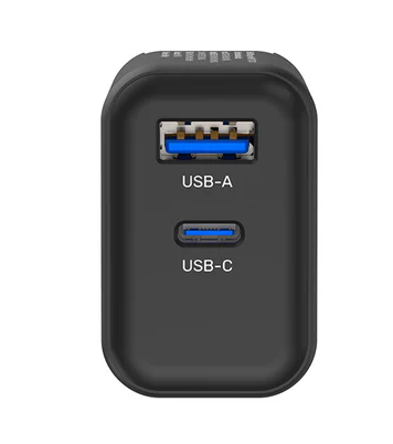 Unitek Charge Wall 35W 1xUSB-C PD & 1xQC 3.0 UK/EU/US Black P1119A