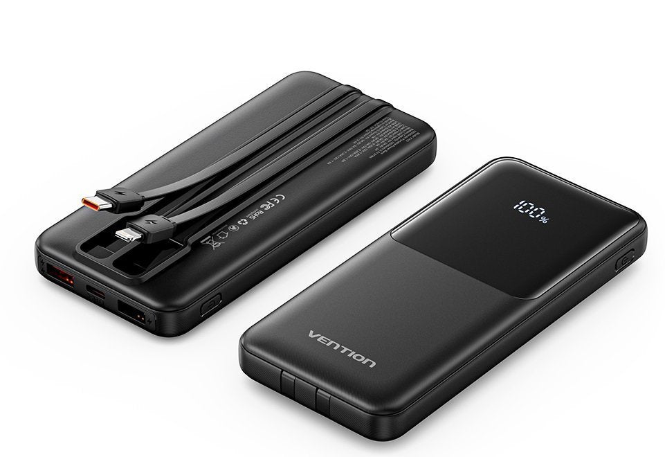 Vention Powerbank 10000mAh 22.5W Built-in USBC+Lighting Black FHOB0