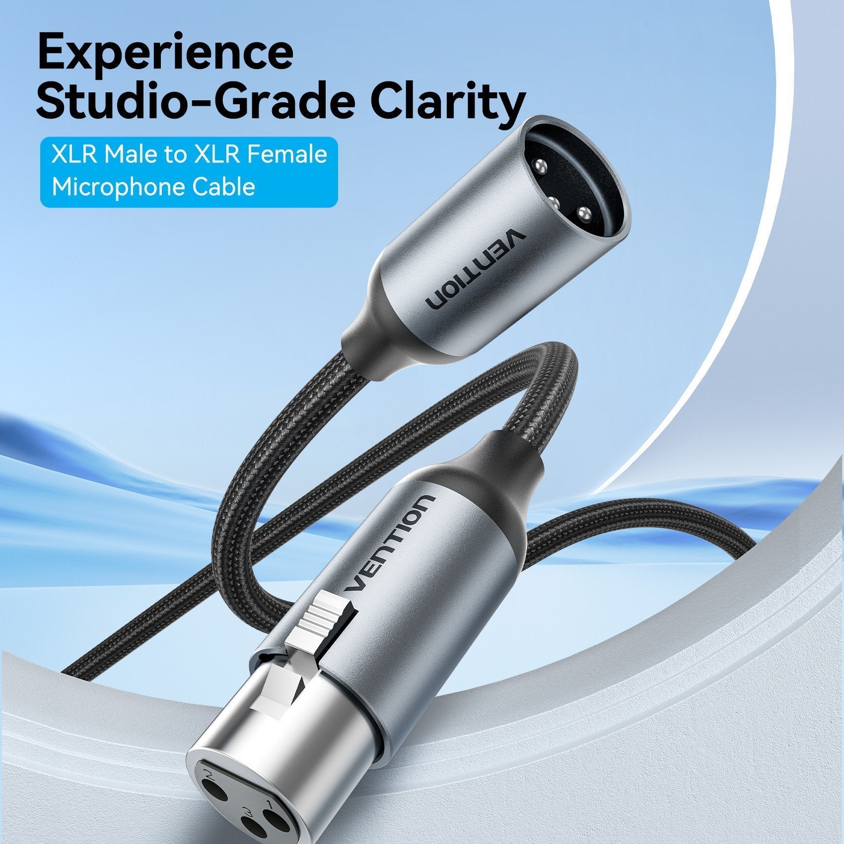 Vention AUDIO XLR M-F Cable Braided-Metal 3.0m BKHHI