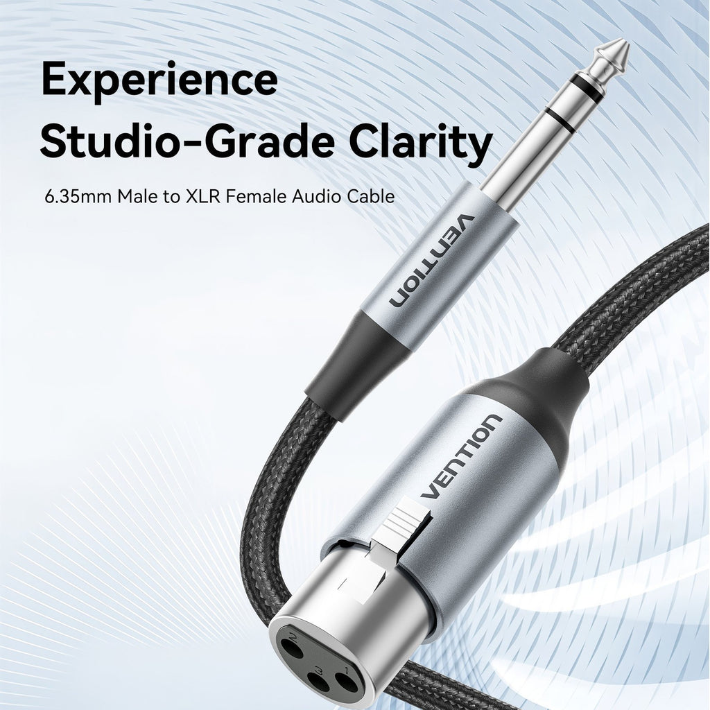 Vention AUDIO 6.3mm to XLR M-F Cable Braided-Metal 1.0m BKGHJ