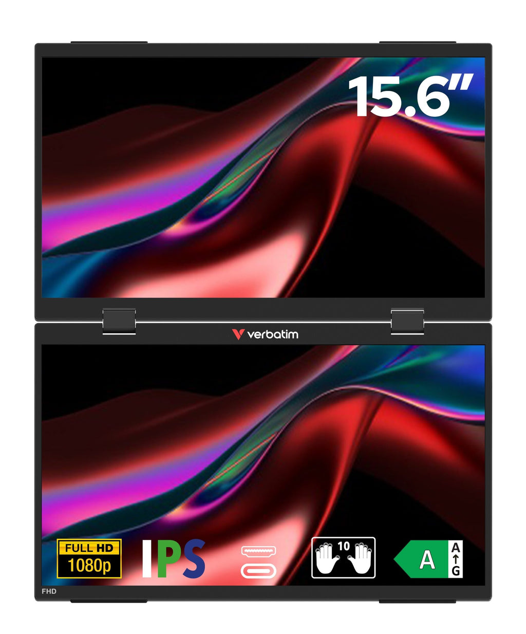 Verbatim Monitor Portable 2 x 15.6” Full-HD Monitors