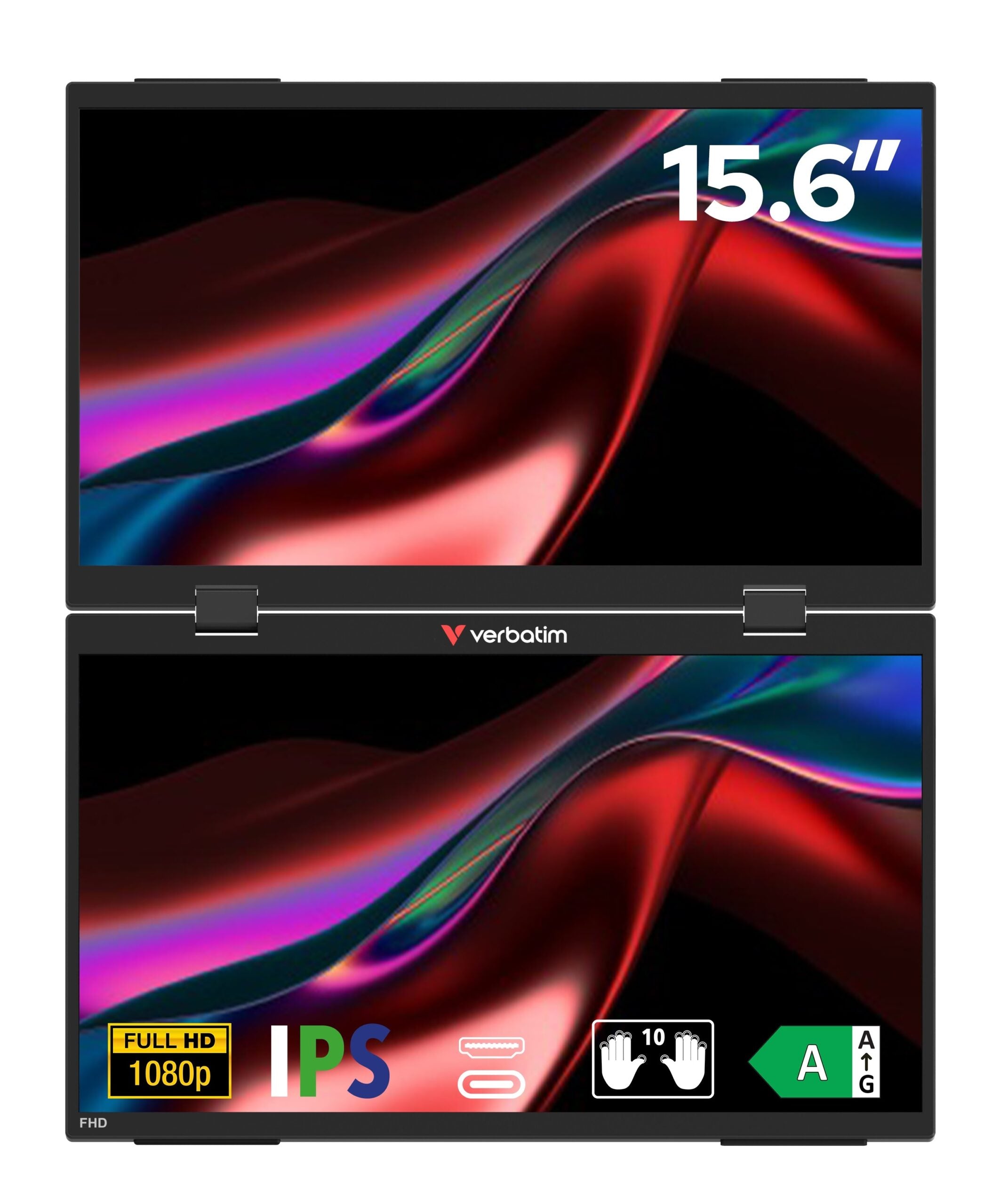 Verbatim Monitor Portable 2 x 15.6” Full-HD Monitors