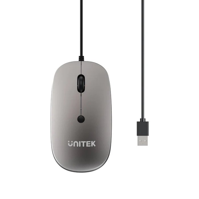 Unitek Mouse Wired USB-A SlimTrack T060 Space Grey
