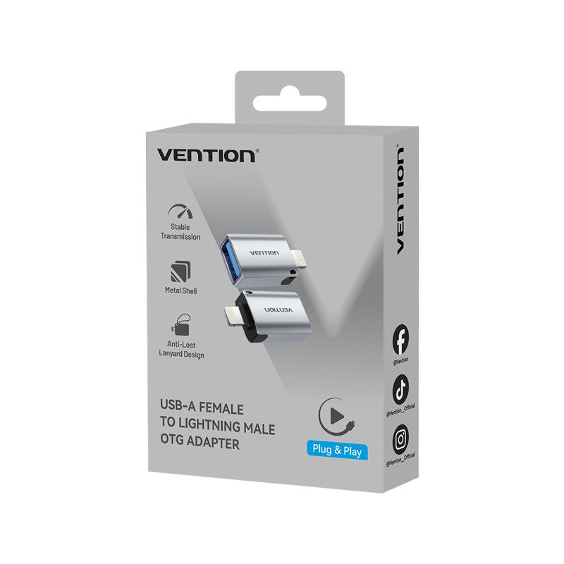 Vention Adaptor USB-A Female to Lightning Male OTG CUCH0