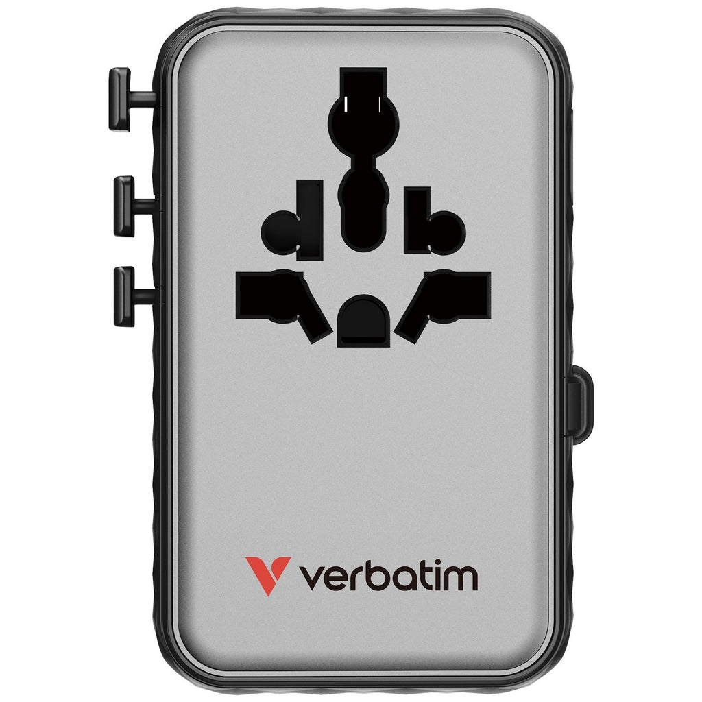 Verbatim Charger Travel Adapter 100W 2xC 2xA 1xRetractable USB-C Black