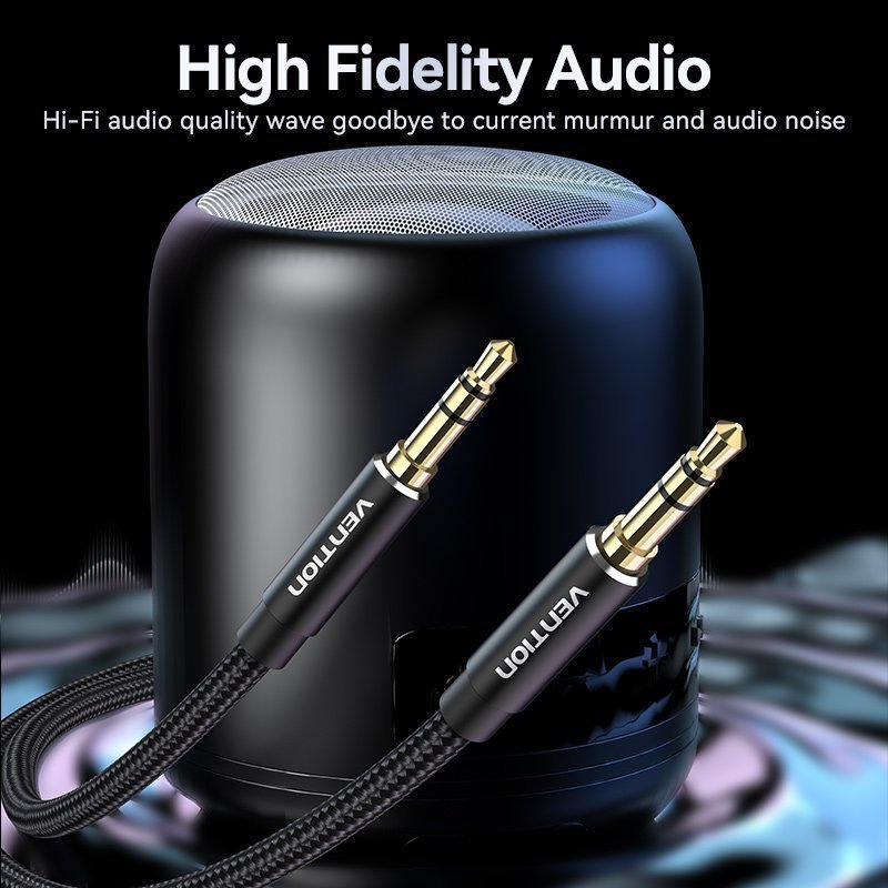 Vention AUDIO 3.5mm M-M Cable Braided Metal 5.0m BAWBJ