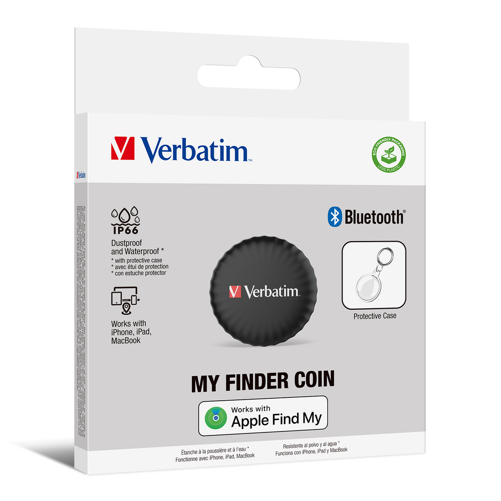 Verbatim My Finder Coin Apple BT Item Finder 1-pk Black MYFC-01B