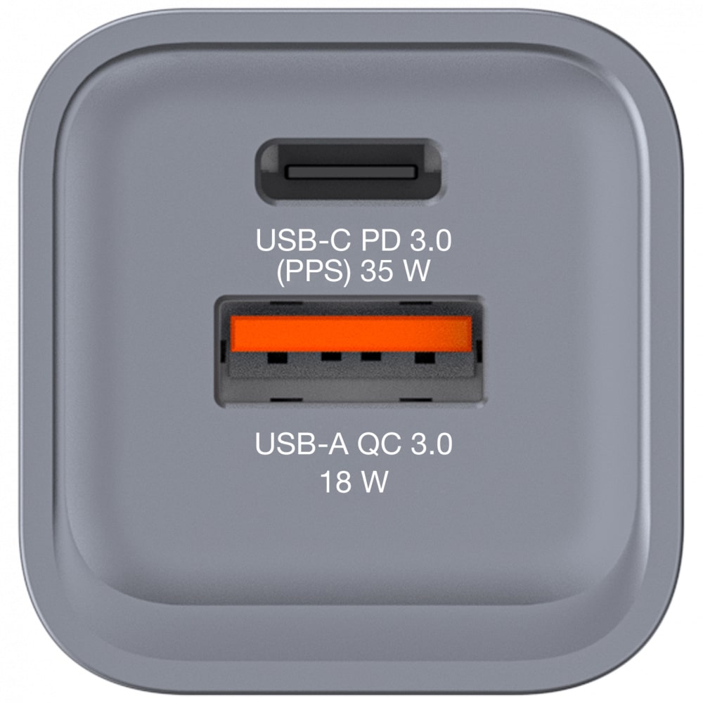 Verbatim Wall GaN Charger 35W USB-C USB-A (UK/EU/US) GNC-35