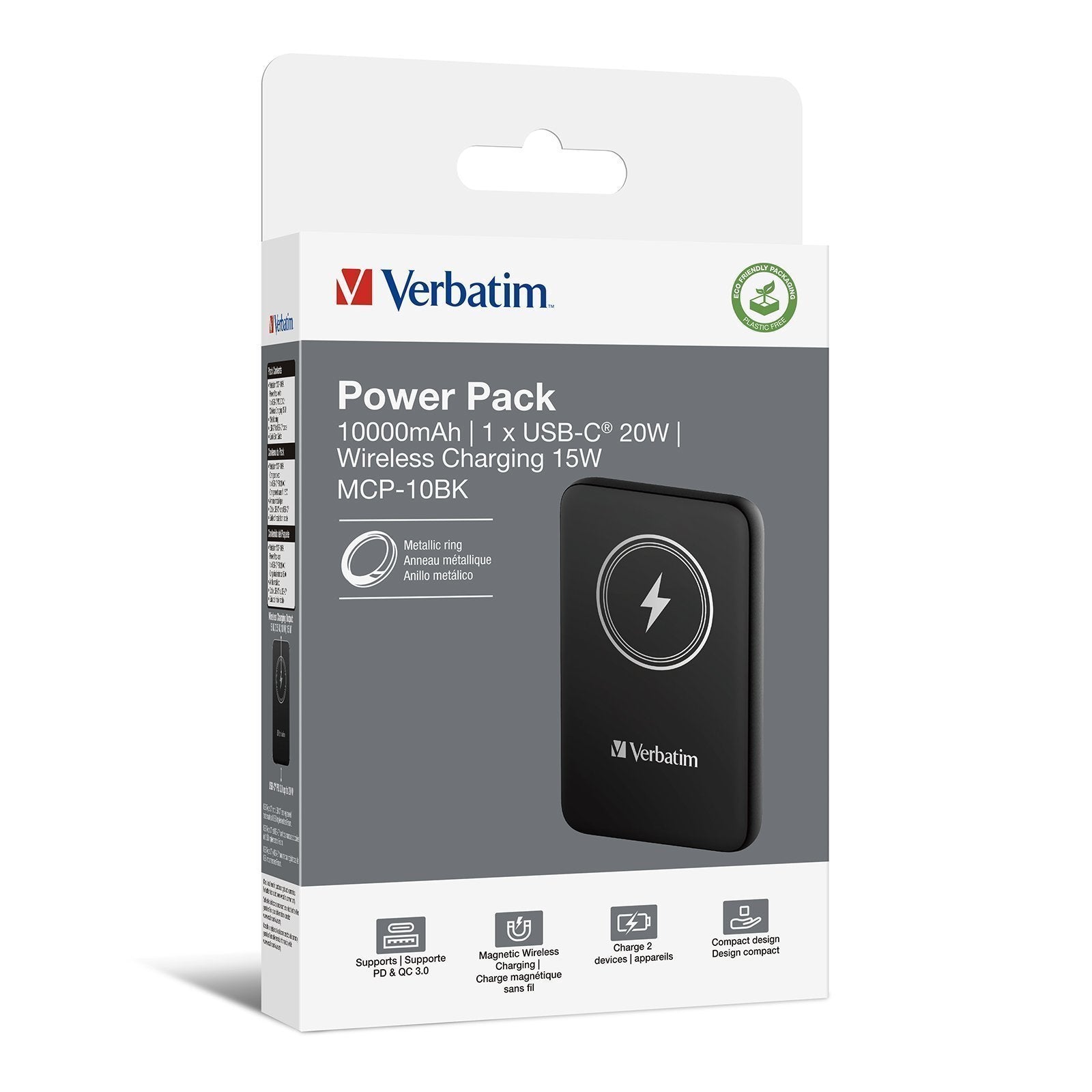 Verbatim Powerbank Wireless Magnetic 10000 Black