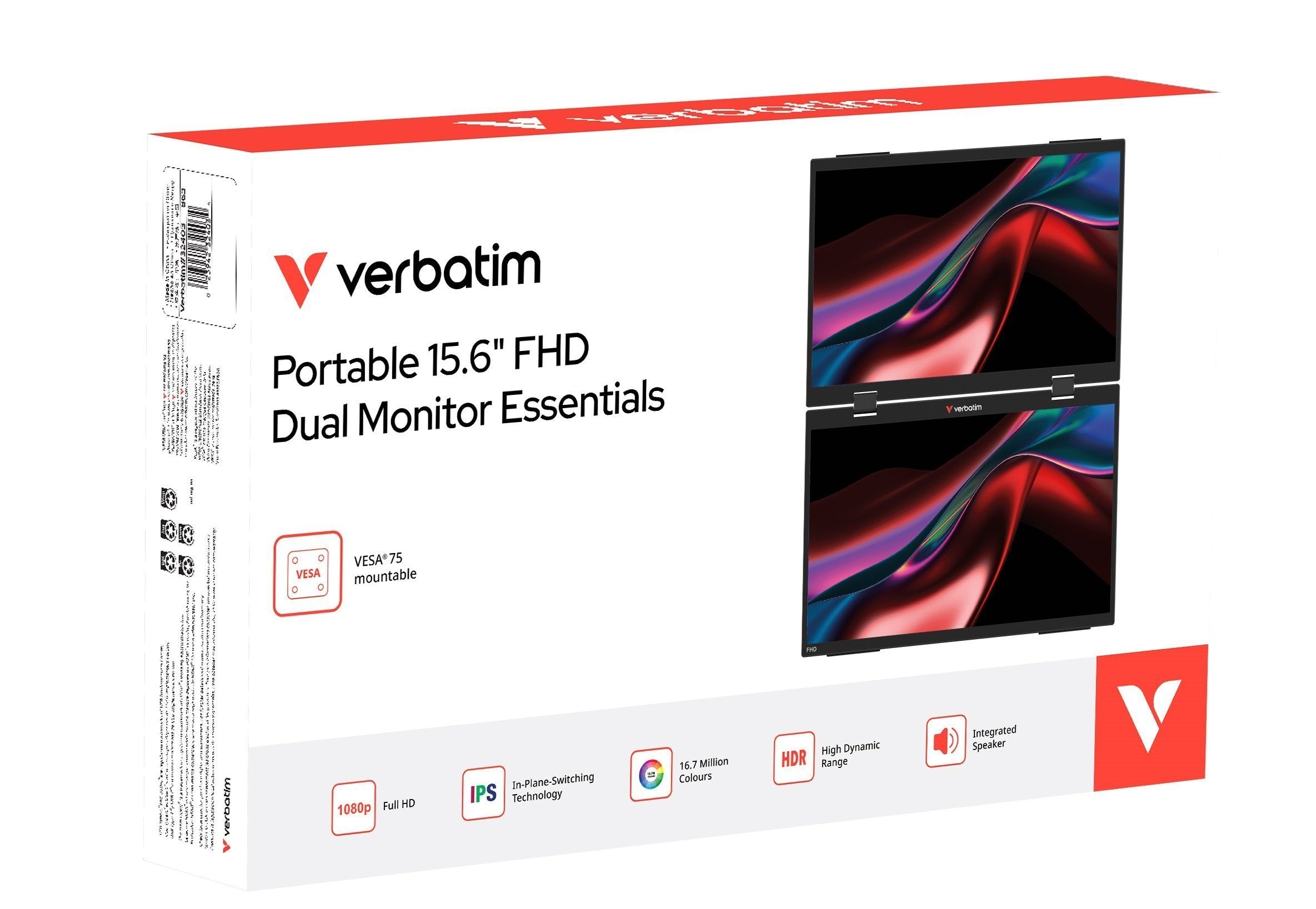 Verbatim Monitor Portable 2 x 15.6” Full-HD Monitors