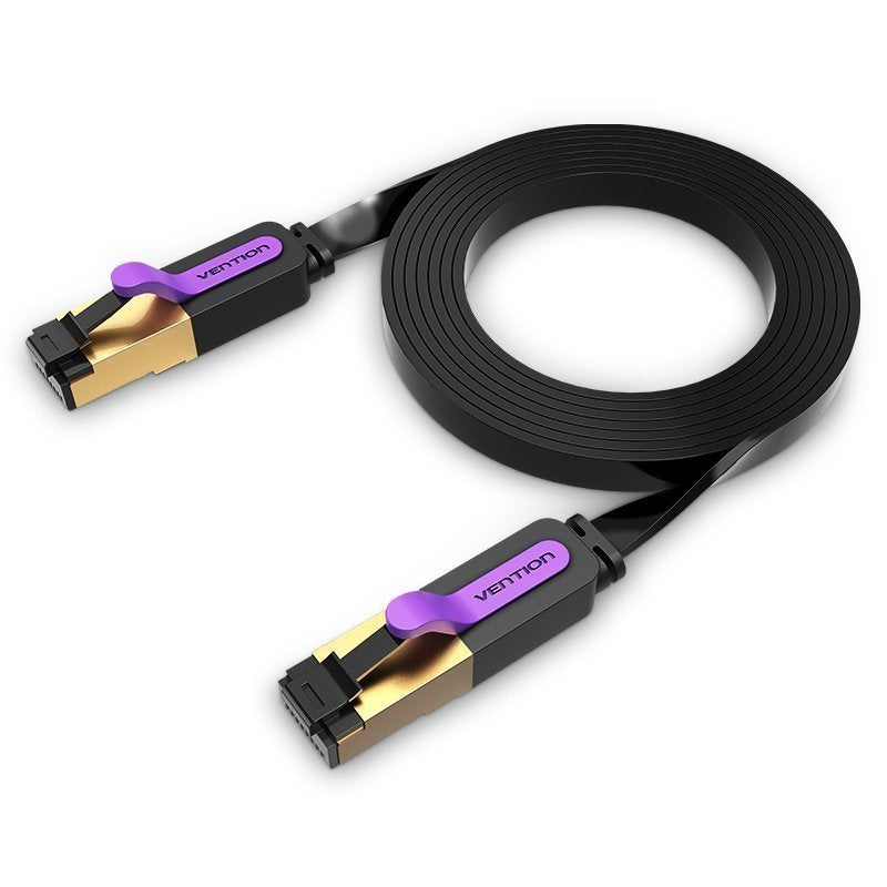 Vention NETWORK Cable CAT7 Flat 15.0m Black ICABN