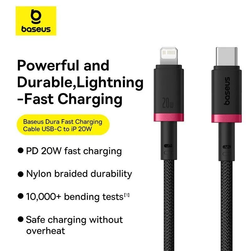 Baseus Cable Lightning to USB-C Dura Series Braided 2.0m Black