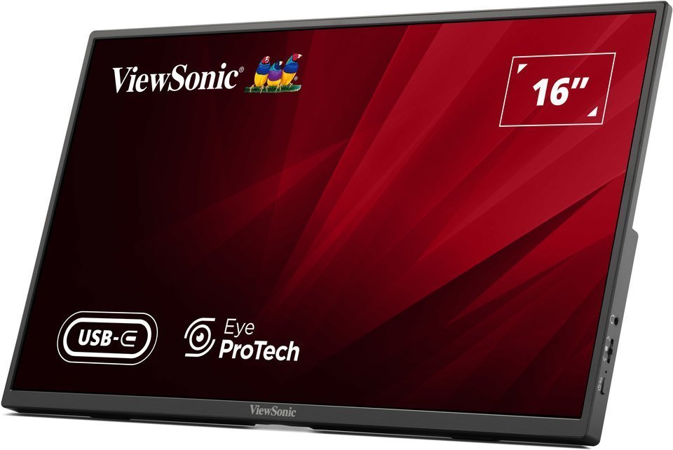 Viewsonic Monitor Portable 16″ Full-HD with USB-C/HDMI, PD, Foldable Stand & Protective Sleeve VA1650