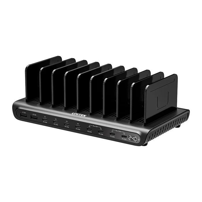 Unitek Charge Station 240W 10-Port 8xUSB-C + 2xUSB-A P1230CBK01-UK