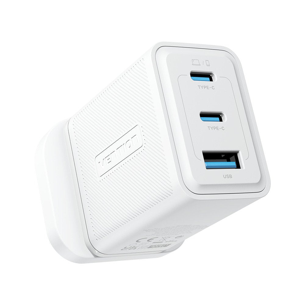 Vention Charger Wall GaN 65W 2xUSBC 1xUSBA White FERW0-UK