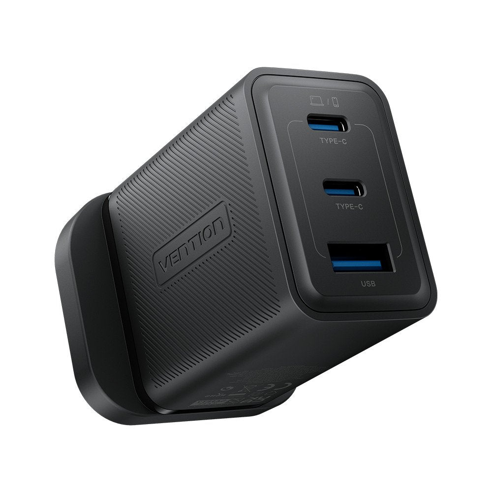 Vention Charger Wall GaN 65W 2xUSBC 1xUSBA Black FERB0-UK