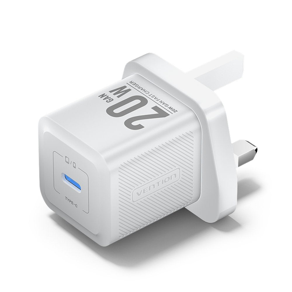 Vention Charger Wall GaN 20W 1xUSBC UK-Plug Mini White FEPW0-UK