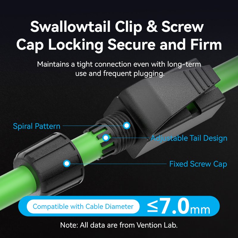 Vention NETWORK Connectors CAT6A FTP Shock-Resistant Modular Plug IDOB0-10 (10-Pack)