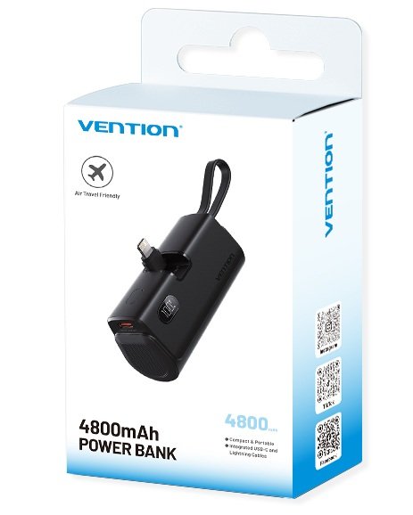 Vention Powerbank 4800mAh 22.5W Foldable Lightning Black FHRB0