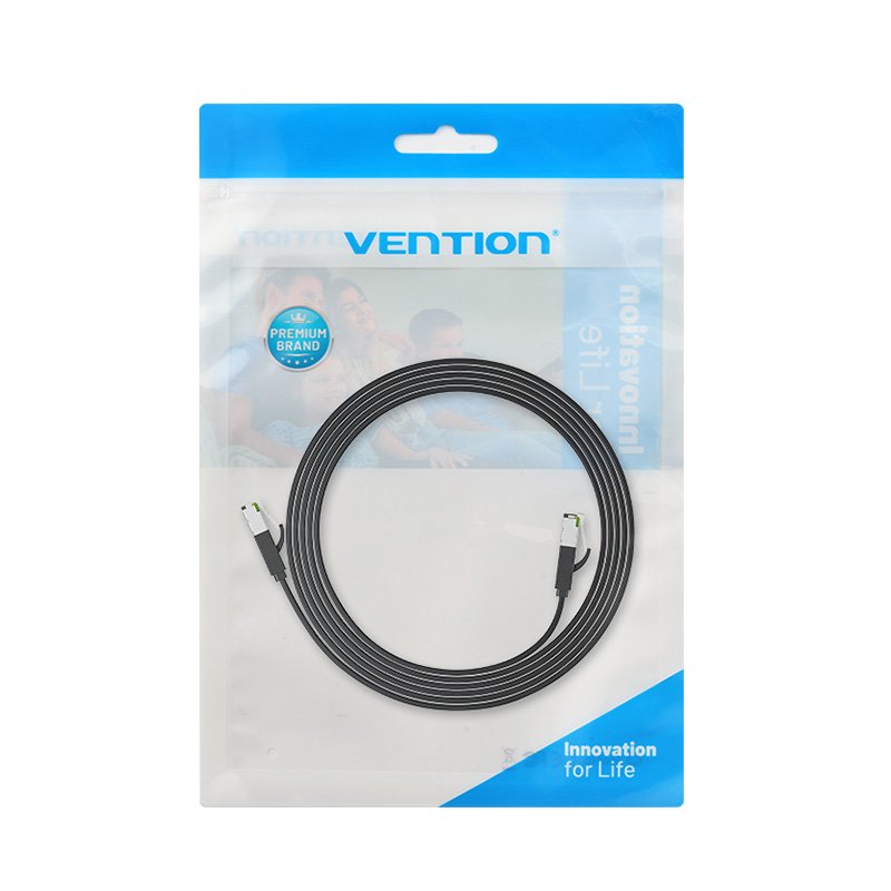 Vention NETWORK Cable CAT7 Flat 5.0m Black ICGBJ