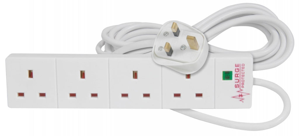 Mercury Power Extension Lead 4-Gang 2.0m Surge 430.009UK