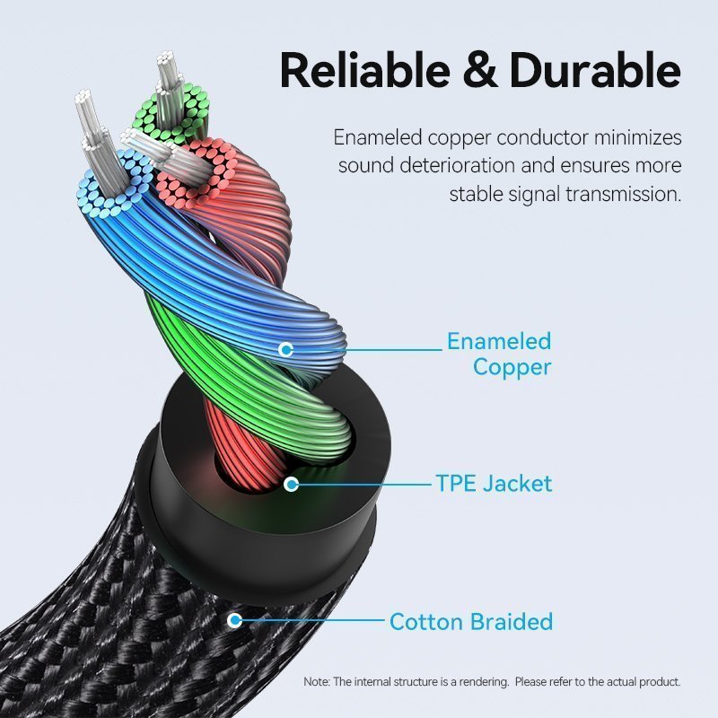 Vention AUDIO 3.5mm M-M Cable Braided Right Angle Metal 1.5m BAZBG