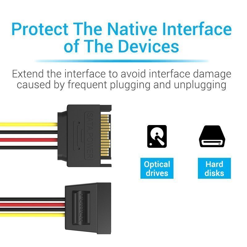 Vention IT Cable SATA 15P Power Extension 0.3m KDABY