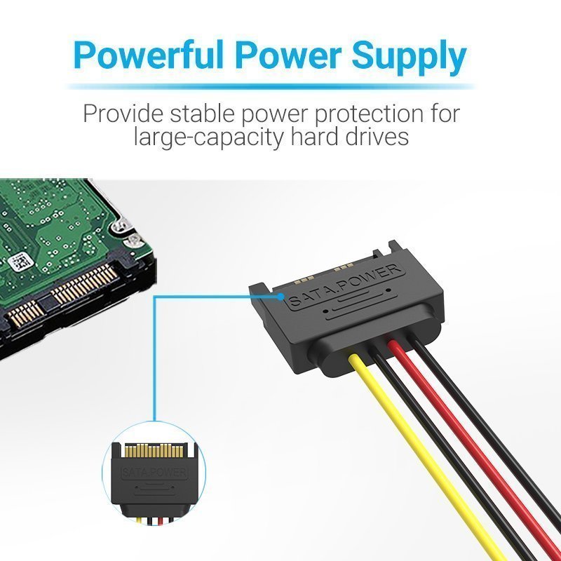 Vention IT Cable SATA 15P M to 2x15P F Power Splitter 0.15m KDBBB