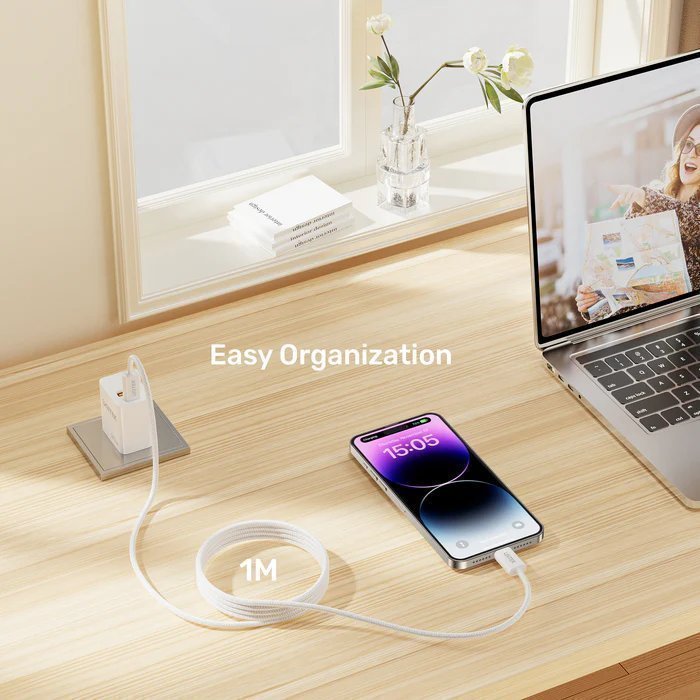 Unitek MC USB-C Cable 100W Magnetic 1.0m White C1414AWH-1M