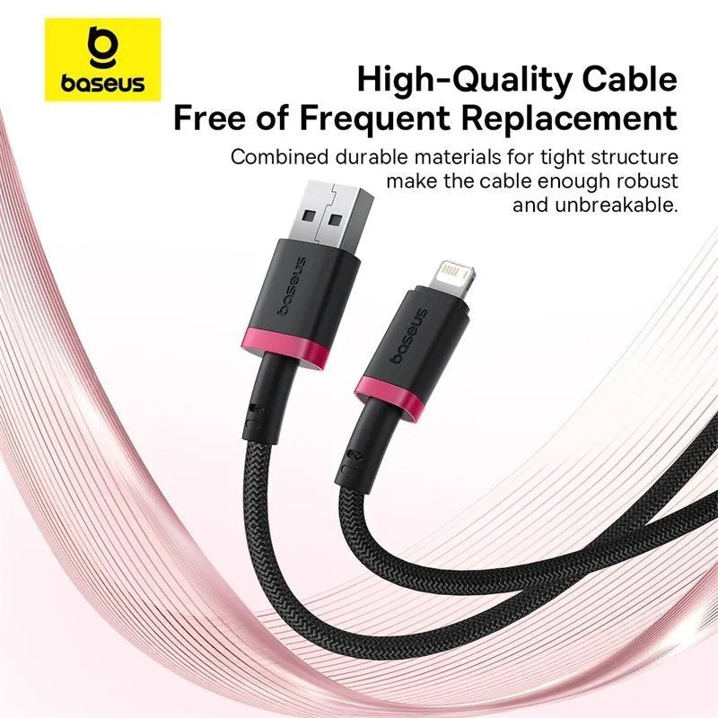 Baseus Cable Lightning to USB-A Dura Series Braided 2.0m Black-Red