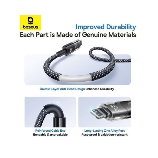 Baseus Cable Lightning to USB-C Display 2 Series Braided 20W 2.0m Black
