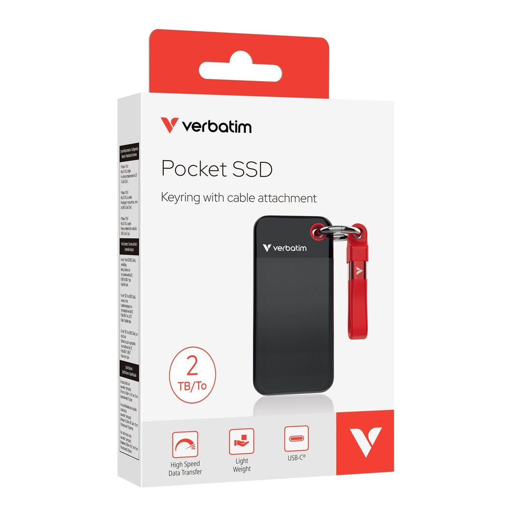Verbatim SSD Portable POCKET KEYRING 3.2 Gen2 2TB Black/Red