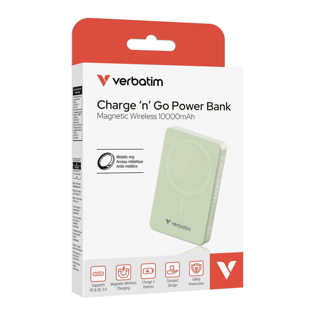 Verbatim Powerbank Wireless Magnetic 10000 Green 32228