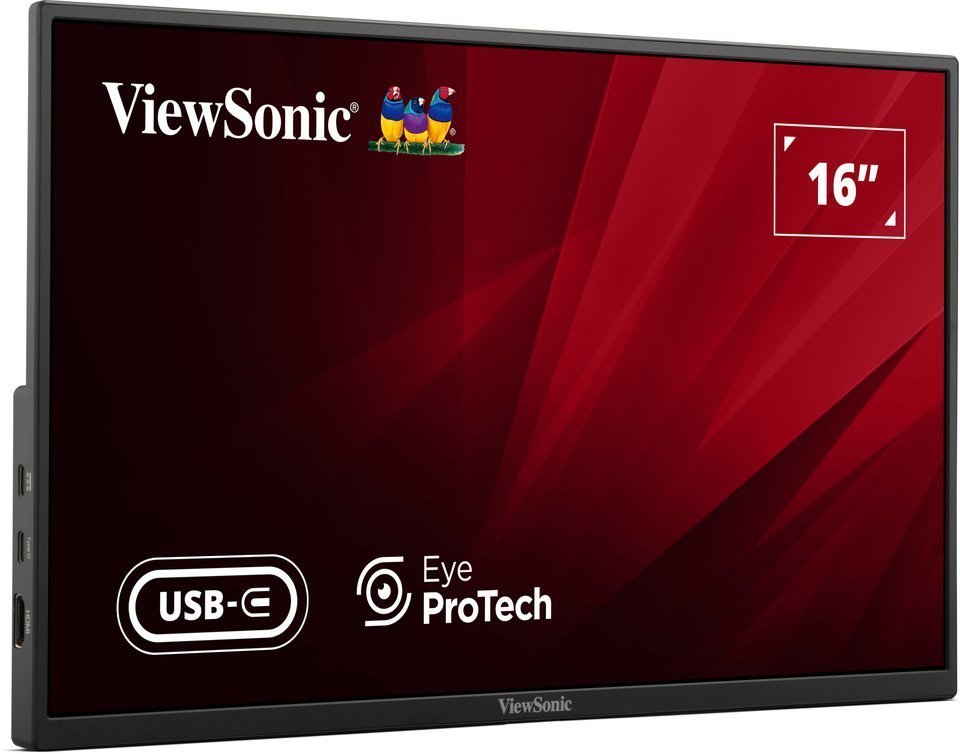 Viewsonic Monitor Portable 16″ Full-HD with USB-C/HDMI, PD, Foldable Stand & Protective Sleeve VA1650
