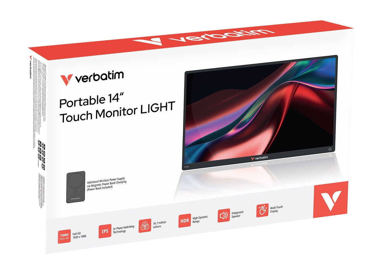 Verbatim Monitor Portable Touch 14” Full-HD Powered by Wireless PowerBank