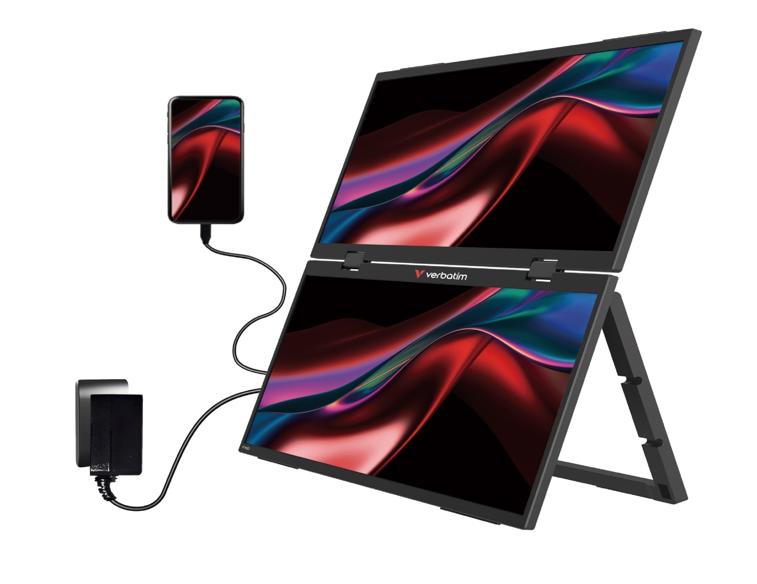 Verbatim Monitor Portable 2 x 15.6” Full-HD Monitors