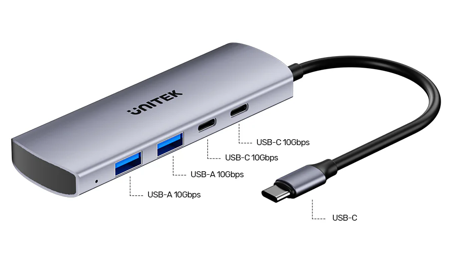 Unitek USB-C Hub 2xUSB-A 2xUSB-C 10Gbps & USB-C Power Port H1112D