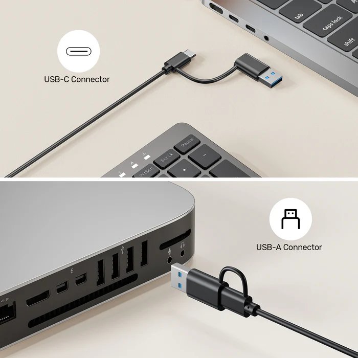 Unitek Keyboard Wired 99K USB-C/A English SlimTap T053 Space Grey