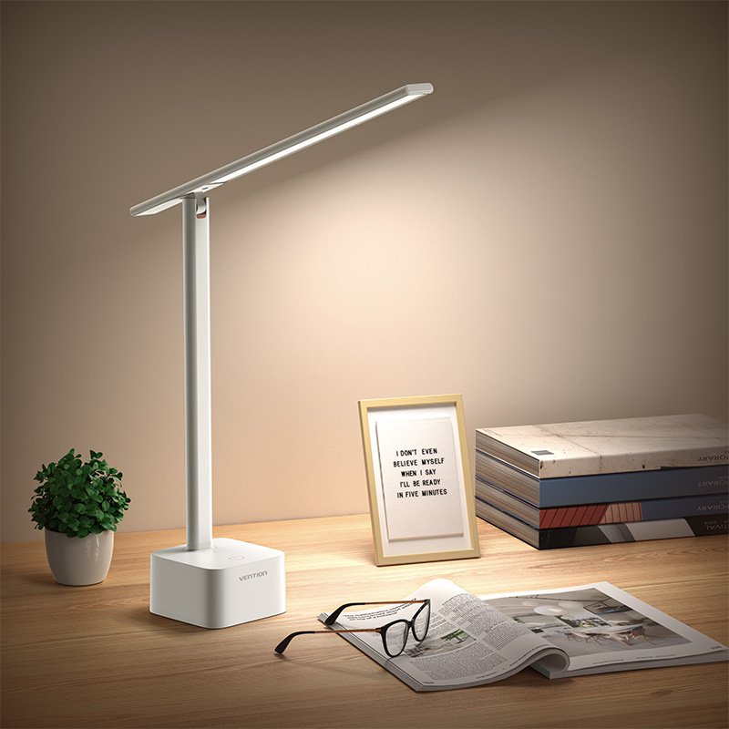 Vention USB Rechargeable Aluminium Foldable Desk Lamp White PDBW0