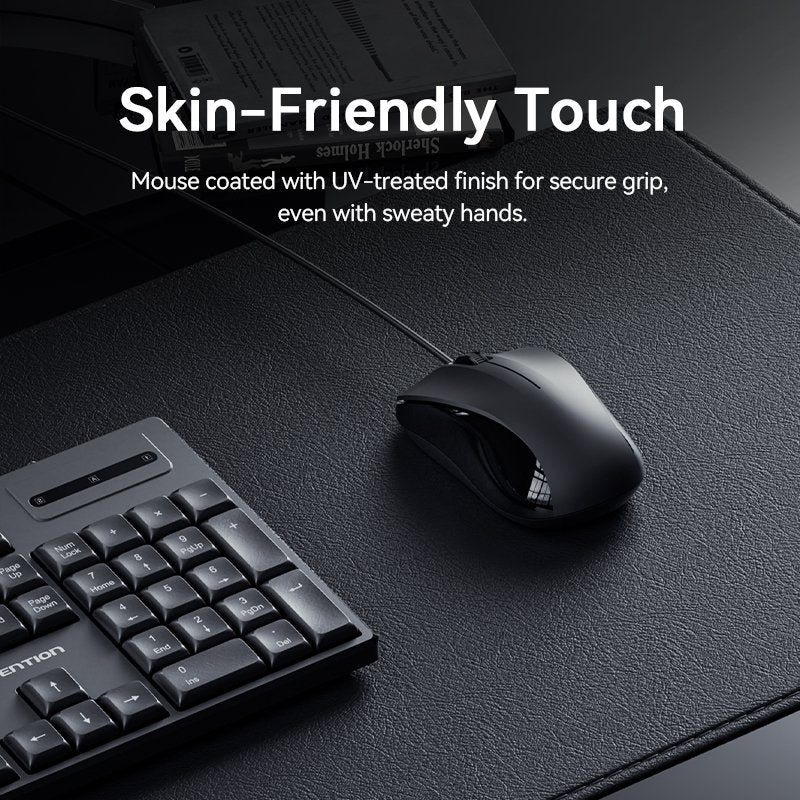 Vention Keyboard and Mouse Combo Wired Silent Slim Full Size KTYBG-EN